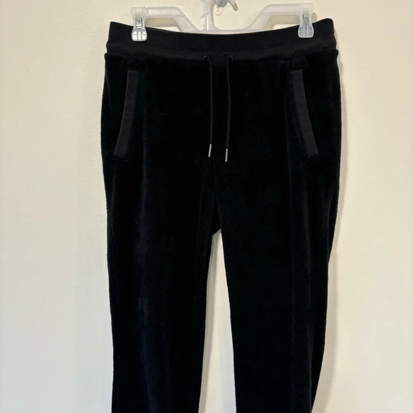 Athleta Double Cozy Karma Black Velour Fleece Plush Sweat pant Jogger Athleisure - Picture 10 of 15